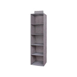 3/4/5 Tier Hanging Closet Organizer Fabric Storage Shelves for Wardrobe and Shoes - 4 Tier - Low Angle
