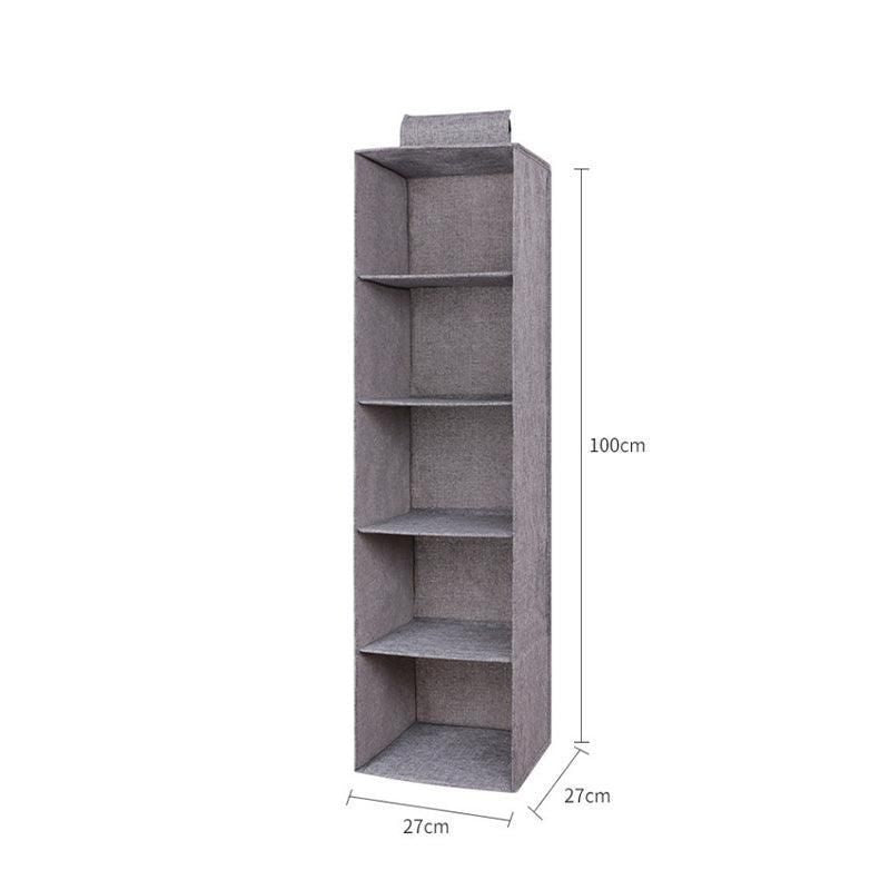 3/4/5 Tier Hanging Closet Organizer Fabric Storage Shelves for Wardrobe and Shoes - 5 Tier