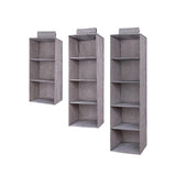 3/4/5 Tier Hanging Closet Organizer Fabric Storage Shelves for Wardrobe and Shoes - 5 Tier - Front View