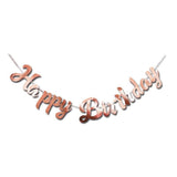 Happy Birthday Party Banner Decorations in Rose Gold Silver or Gold Bunting Garland - Rose Gold - Extra Image