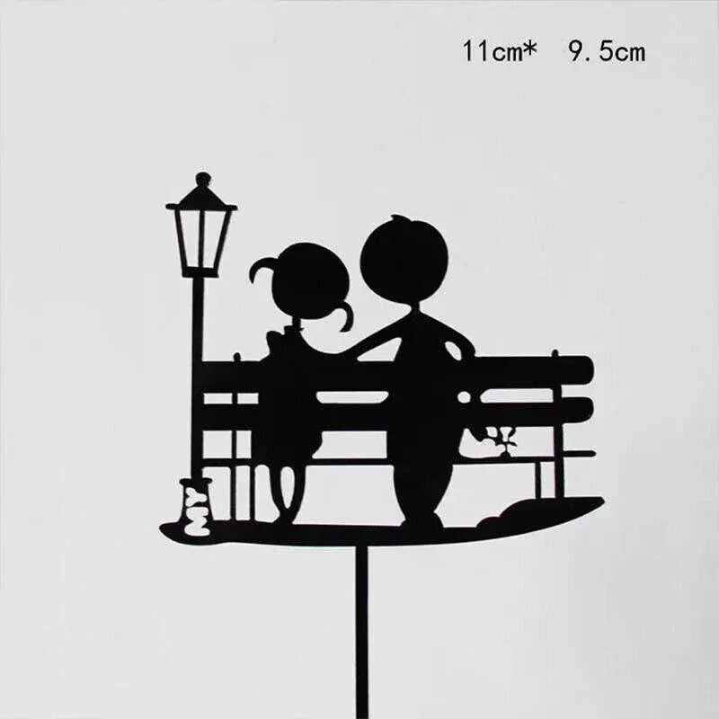 Happy Birthday Acrylic Cake Topper Cake Decoration Golden Silver Party - Black-Bicircle Birthday