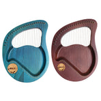 Solid Wood Veneer Laiya 24-String Harp Basic Model Beginner Music Instrument - Emerald Green