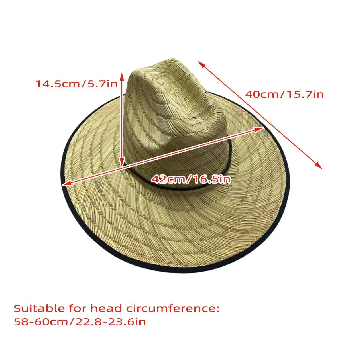 Handmade Braided Wide Brim Summer Straw Jazz Hat Beach Sun Protection Outdoor