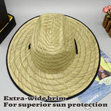 Handmade Braided Wide Brim Summer Straw Jazz Hat Beach Sun Protection Outdoor - 45-Degree Angle