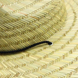 Handmade Braided Wide Brim Summer Straw Jazz Hat Beach Sun Protection Outdoor - Close-Up Angle