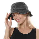 Unisex Men Women Washed Cotton Outdoor Camping Sports Bucket Hats Fisherman Hat - Rear View