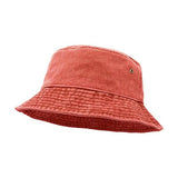 Unisex Men Women Washed Cotton Outdoor Camping Sports Bucket Hats Fisherman Hat - Orange
