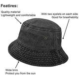 Unisex Men Women Washed Cotton Outdoor Camping Sports Bucket Hats Fisherman Hat - Orange