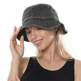 Unisex Men Women Washed Cotton Outdoor Camping Sports Bucket Hats Fisherman Hat - Orange - Rear View