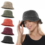 Unisex Men Women Washed Cotton Outdoor Camping Sports Bucket Hats Fisherman Hat - Orange