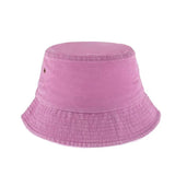 Unisex Men Women Washed Cotton Outdoor Camping Sports Bucket Hats Fisherman Hat - Pink