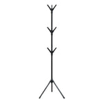 6Hooks Coat Stand Rack Clothes Hanger Hat Tree Jacket Umbrella Storage Organizer - Black