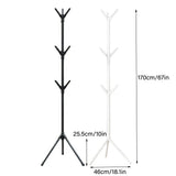 6Hooks Coat Stand Rack Clothes Hanger Hat Tree Jacket Umbrella Storage Organizer - Black - Top-Down View