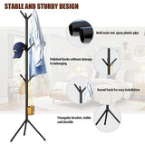 6Hooks Coat Stand Rack Clothes Hanger Hat Tree Jacket Umbrella Storage Organizer - Black - Extra Image