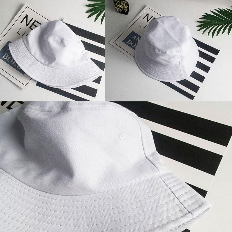 9 Colours Unisex Sun Bucket Hat Perfect for Outdoor Adventures - White