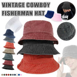 Unisex Men Women Washed Cotton Outdoor Camping Sports Bucket Hats Fisherman Hat - Wine Red - Front View