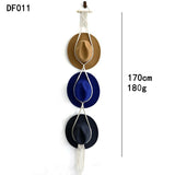 Boho Hand-Woven Macrame Hat Display Rack Hanging Cap Holder 1-3 Hat Rope hanger - D(2Hat Rope hanger) - 45-Degree Angle