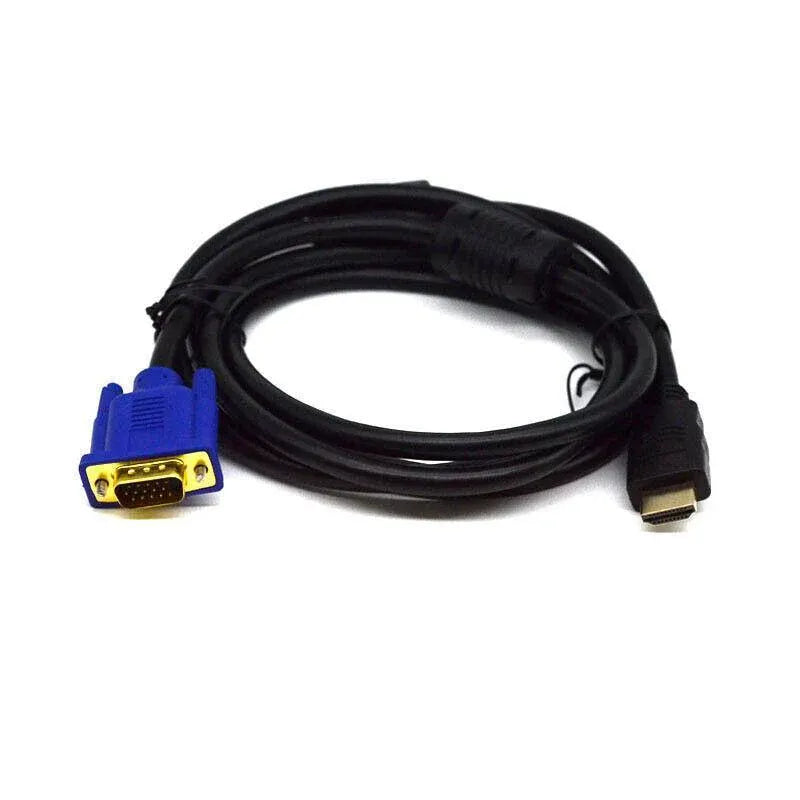 Hdmi Male To Vga Male Cable Adapter Monitor Lead Hd 15Pin 1080P Converter Laptop