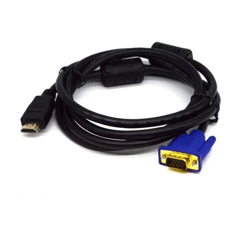 Hdmi Male To Vga Male Cable Adapter Monitor Lead Hd 15Pin 1080P Converter Laptop