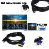 Hdmi Male To Vga Male Cable Adapter Monitor Lead Hd 15Pin 1080P Converter Laptop - Extra Image