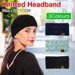 Winter Knitted Headband Crochet Ear Warmer Hair Wrap Turban Style for Women - Black
