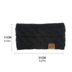 Winter Knitted Headband Crochet Ear Warmer Hair Wrap Turban Style for Women - Black