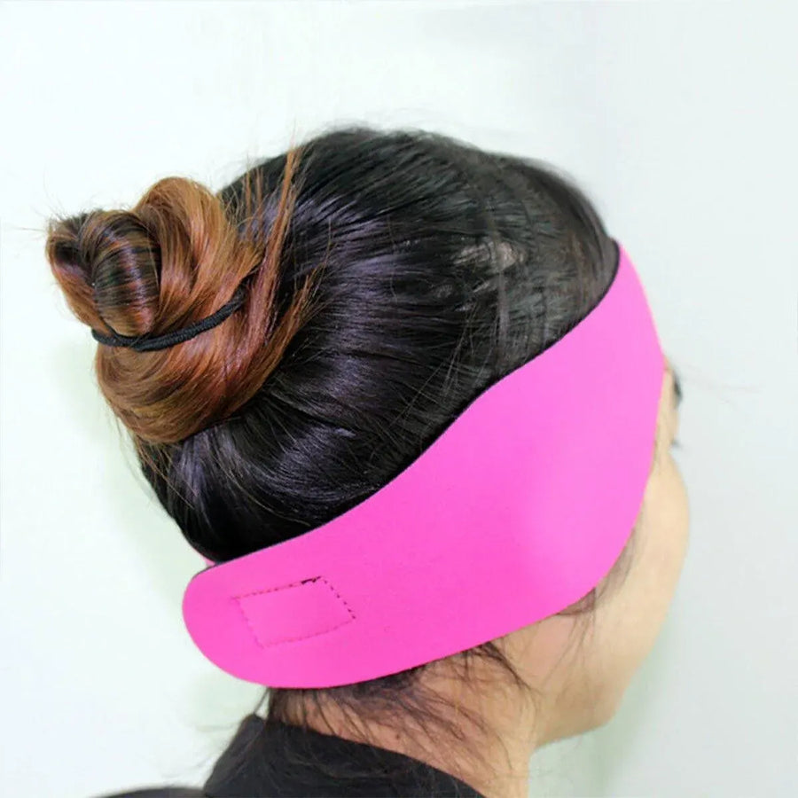 Adjustable Waterproof Swimming Headband for Ear Protection Unisex Diving Use - Purple-M