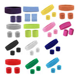 Wristbands Headband Sweatbands Sweat Band For Sport Tennis Badminton Yoga Cotton - Green - Side View