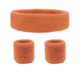 Wristbands Headband Sweatbands Sweat Band For Sport Tennis Badminton Yoga Cotton - Orange
