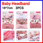 3PCS Soft Headband Wrap Set with Top Knot Single Bow Turban Style Hairbands - #2