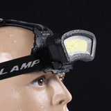100000Lm USB Rechargeable COB+LED Headlamp Torch for Work