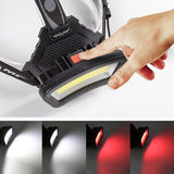 100000Lm USB Rechargeable COB+LED Headlamp Torch for Work - 45-Degree Angle
