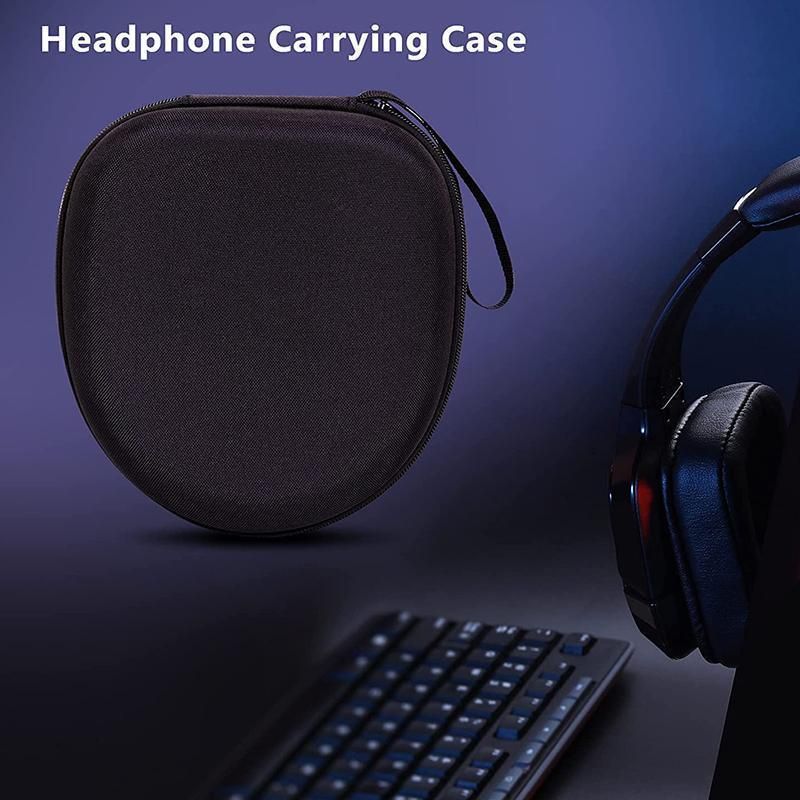 Earphone Case Headset Hard Carrying Box Headphone Storage Bag Black Universal