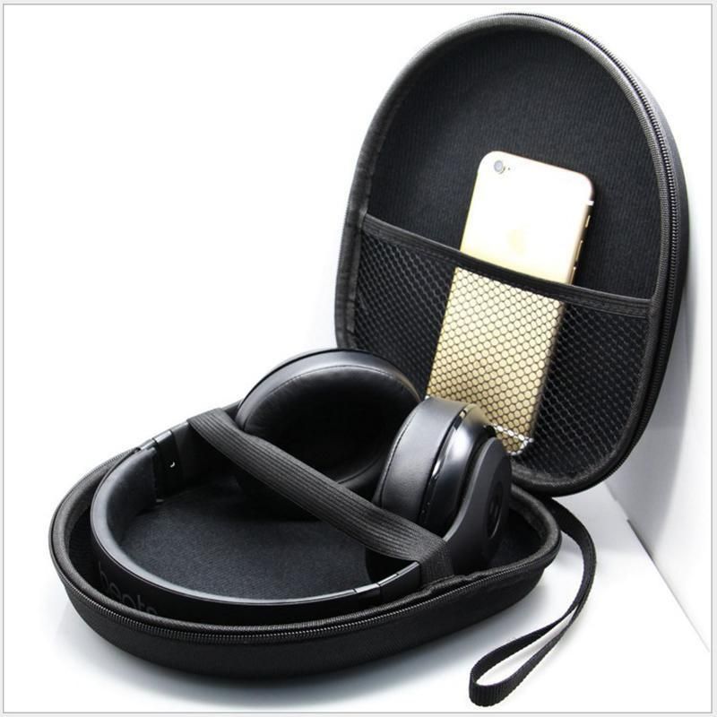 Earphone Case Headset Hard Carrying Box Headphone Storage Bag Black Universal