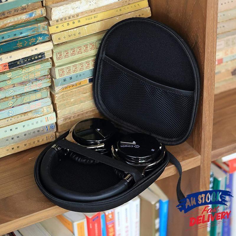 Earphone Case Headset Hard Carrying Box Headphone Storage Bag Black Universal