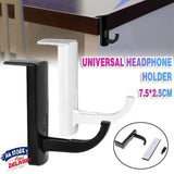 Universal Headphone Hook Desk Edge Mount Adhesive Headset Holder - White