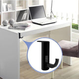 Universal Headphone Hook Desk Edge Mount Adhesive Headset Holder - White - Top-Down View