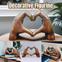 1-Piece Brown Heart-Hand Decorative Figurine, 18.5 cm