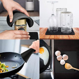 4pcs Silicone Honeycomb Heat Resistant Mats Table Cup Pot Coasters Home Kitchen - Black - 45-Degree Angle