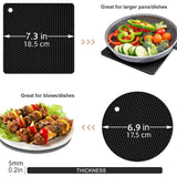 4pcs Silicone Honeycomb Heat Resistant Mats Table Cup Pot Coasters Home Kitchen - Green - Top-Down View