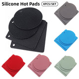 4pcs Silicone Honeycomb Heat Resistant Mats Table Cup Pot Coasters Home Kitchen - Green - Extra Image