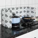 Kitchen Oil Splash Guard Wall Foil Protector Stove Cover Removable Baffle Screen - Black Cactus