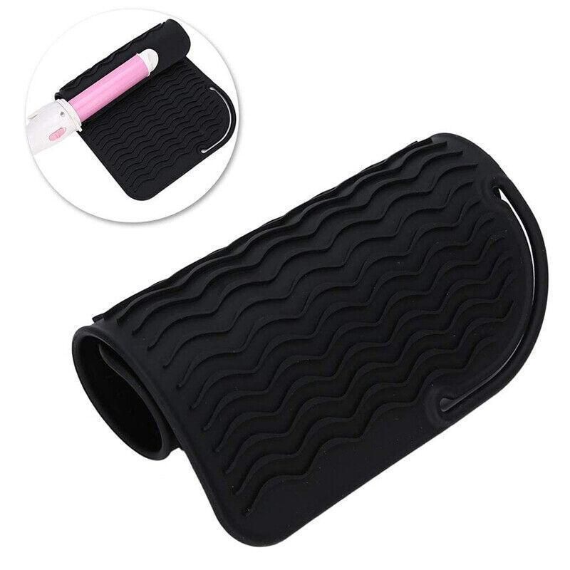 Hair Styling Tools Heat Resistant Mat for Curling Iron Flat Iron Straightener Pad - Black