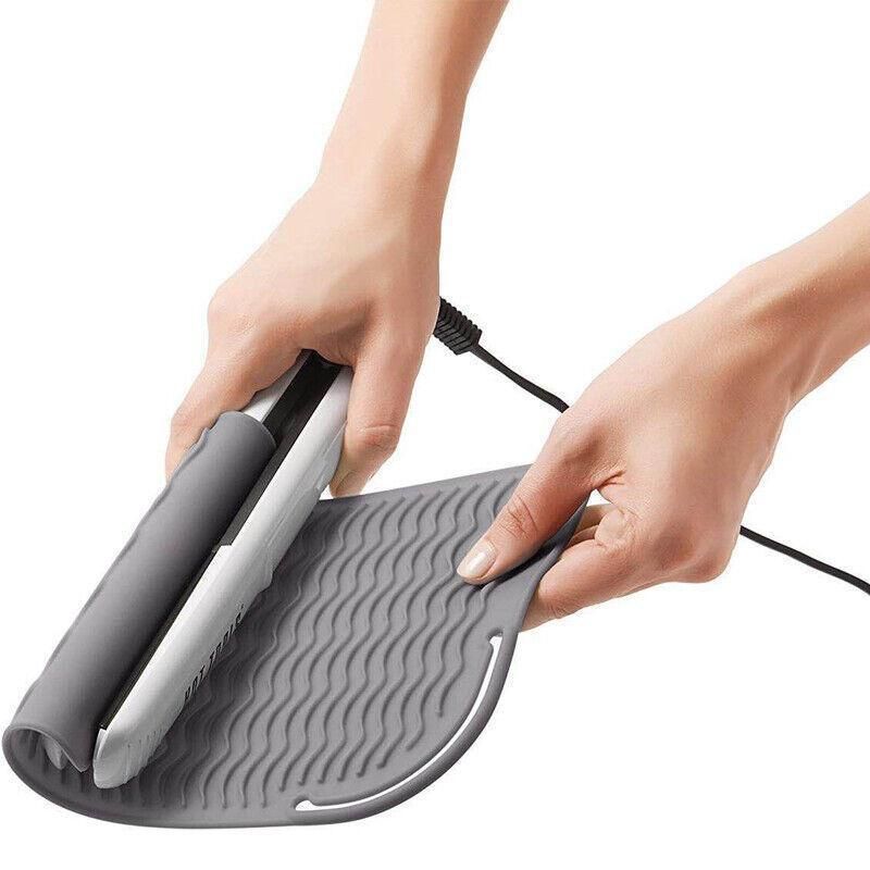 Hair Styling Tools Heat Resistant Mat for Curling Iron Flat Iron Straightener Pad - Black