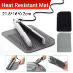 Hair Styling Tools Heat Resistant Mat for Curling Iron Flat Iron Straightener Pad - Grey
