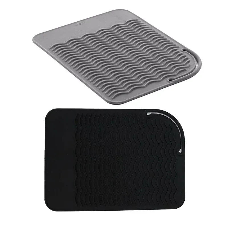 Hair Styling Tools Heat Resistant Mat for Curling Iron Flat Iron Straightener Pad - Grey