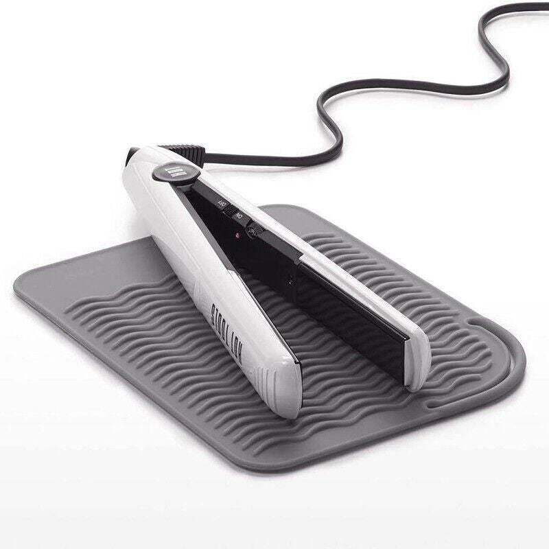 Hair Styling Tools Heat Resistant Mat for Curling Iron Flat Iron Straightener Pad - Grey