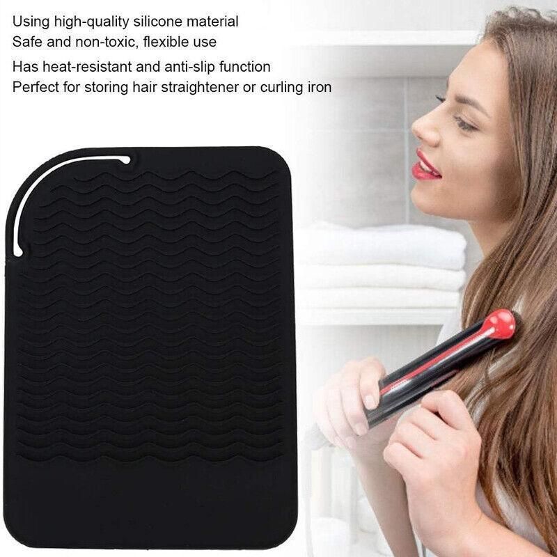 Hair Styling Tools Heat Resistant Mat for Curling Iron Flat Iron Straightener Pad - Grey