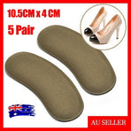 5 Pairs Sticky Fabric Shoe Pads Cushion Liner Grips Back Heel Inserts Insoles