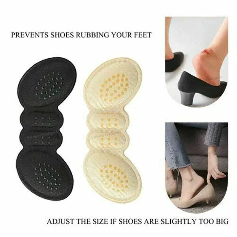 1Pair Thin Heel Insole Heel Protectors Heel Pads Shoe Liner Shoe Inserts Heel Grip - Black